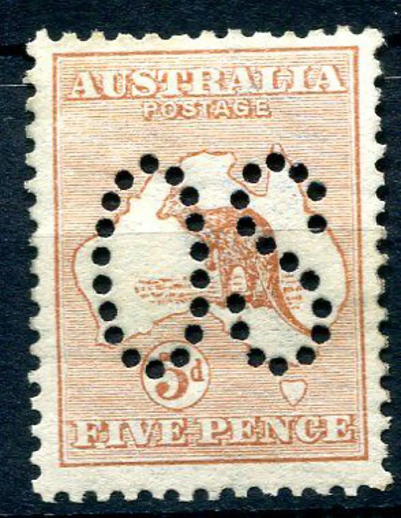 1913 5d pale chestnut, 1st wmk perfined large ... Image 1++