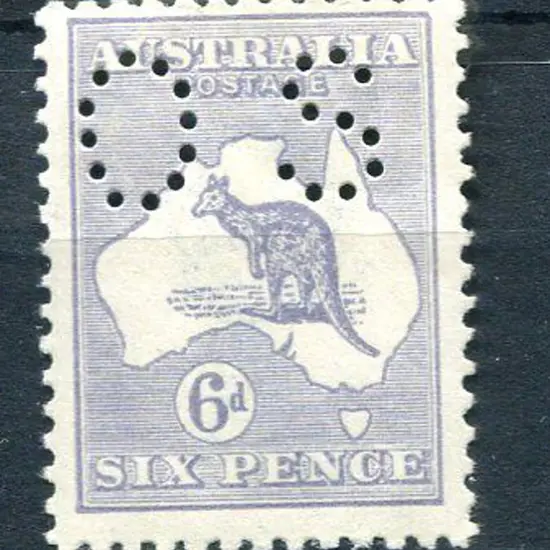 1915/28 6d violet-blue, Die IIB perfined "OS". ...
