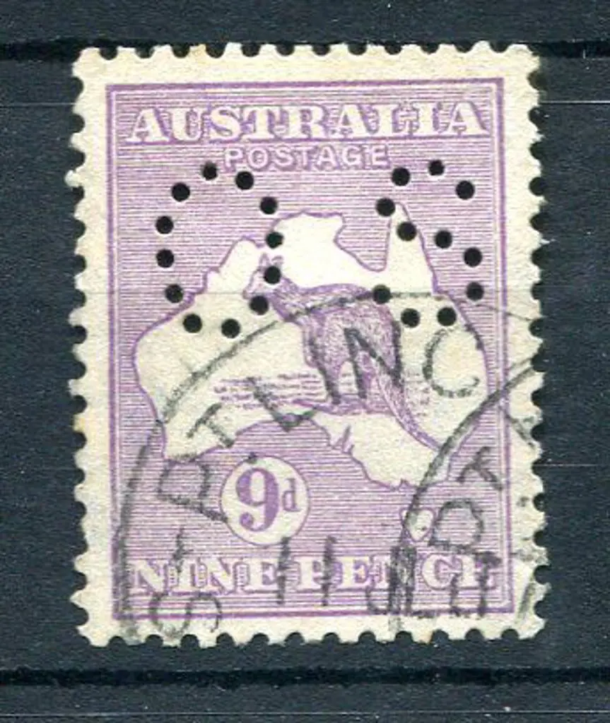 1915 9d violet, 2nd wmk perfined small "OS". Fine ... Image 1++