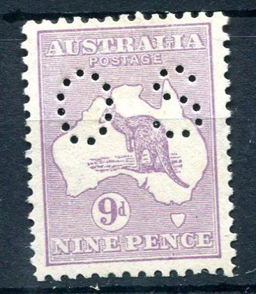 1915 9d pale violet, 2nd wmk perfined "OS" with ... Image 1++