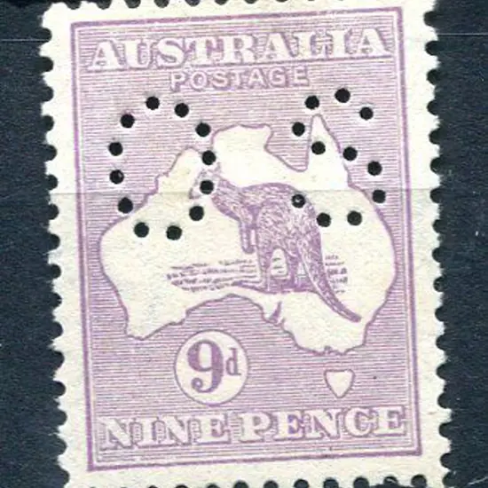 1915 9d pale violet, 2nd wmk perfined "OS" with ...