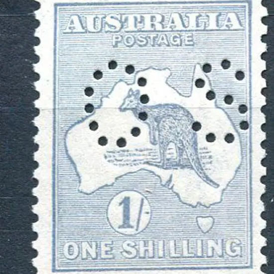 1918 1/- grey-green, 3rd wmk perfined "OS". MLH & ...
