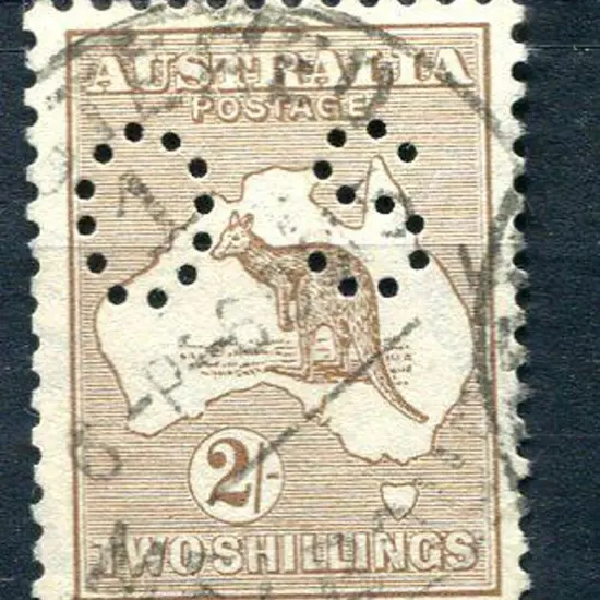 1915 2/- pale brown kangaroo, 2nd wmk & perfined ...