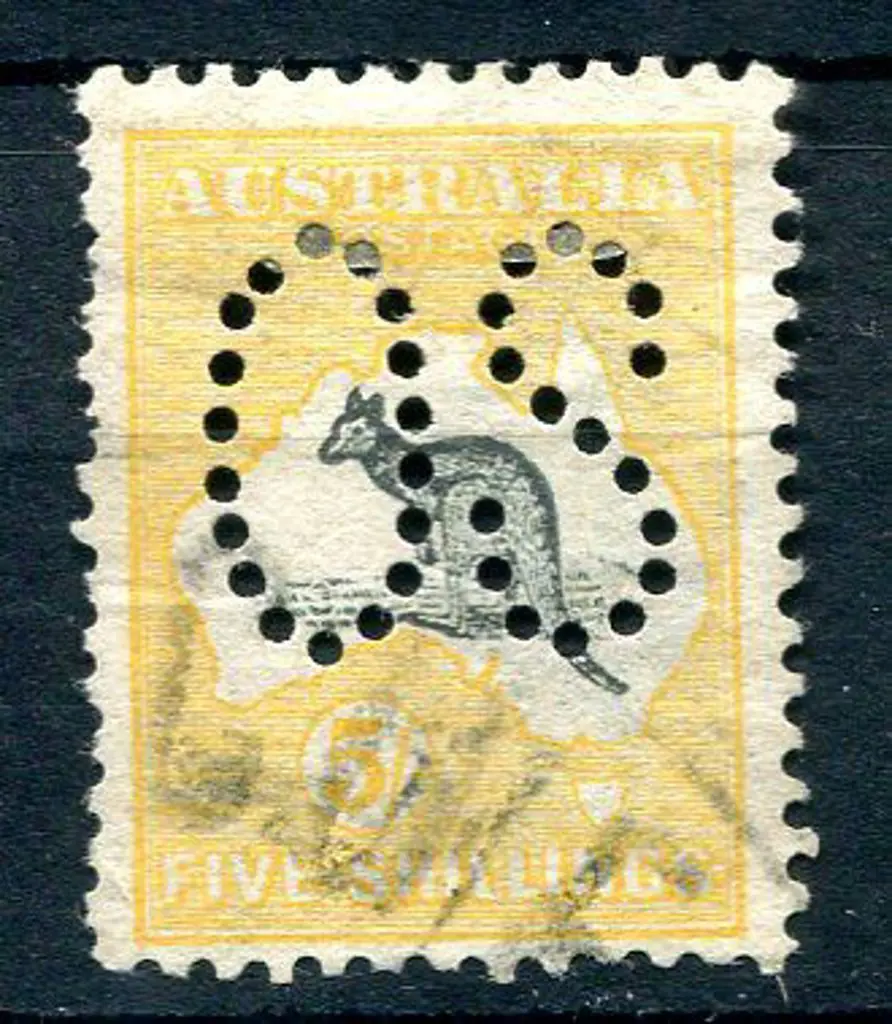 1913 5/- dark grey & chrome, 1st wmk perfined ... Image 1++