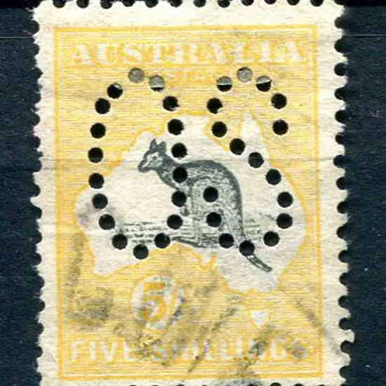 1913 5/- dark grey & chrome, 1st wmk perfined ...