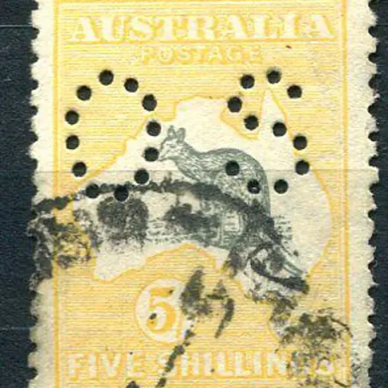 1915 5/- deep grey & yellow kangaroo, 2nd wmk ...