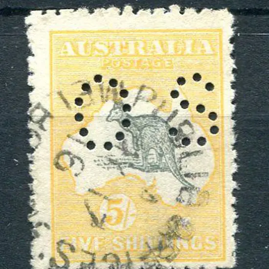 1915 5/- deep grey & yellow kangaroo, 2nd wmk ...