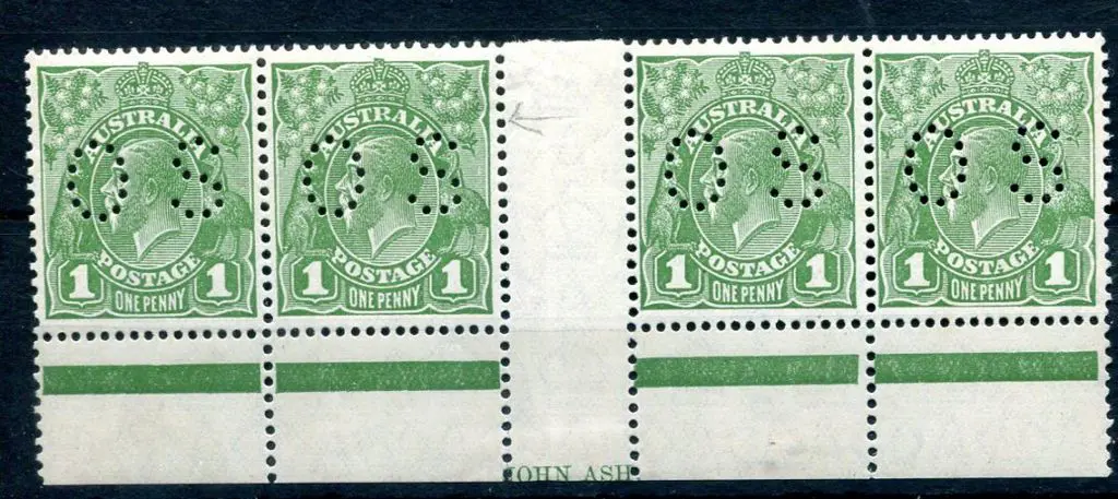 1926/30 1d green, SMW perf. 13½x12½, Ash imprint ... Image 1++