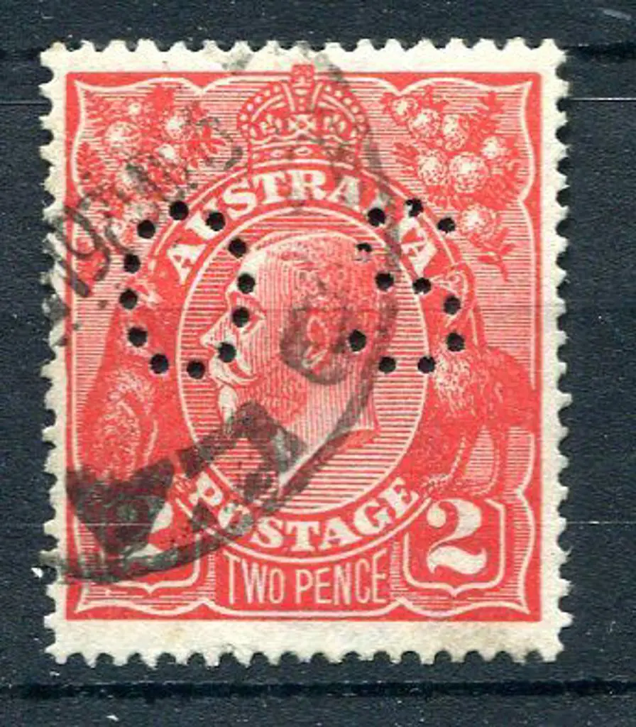 1922 2d red KGV with inverted wmk perfined "OS". ... Image 1++