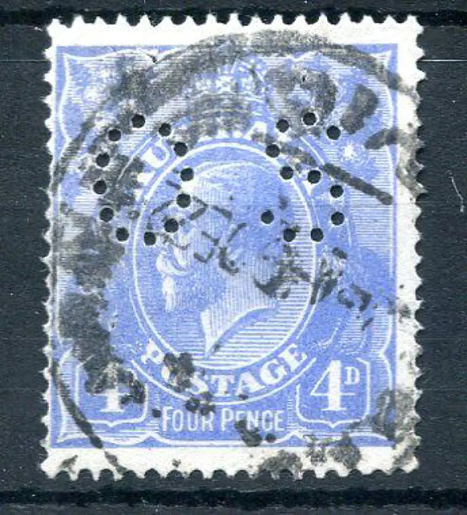 1922 4d blue, single wmk with "Thin "FOU" of Four ... Image 1++