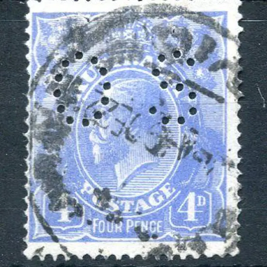 1922 4d blue, single wmk with "Thin "FOU" of Four ...