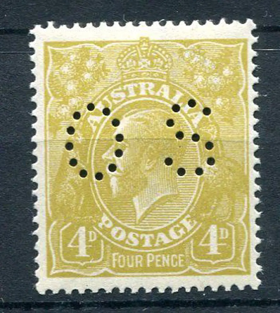 1924 4d olive-yellow, single wmk & perfined "OS". ... Image 1++