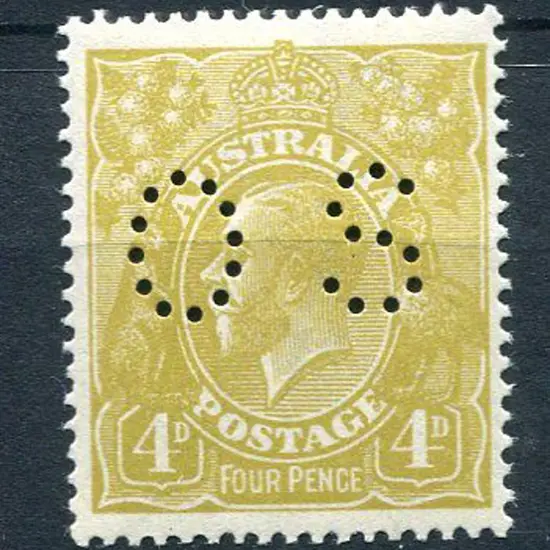 1924 4d olive-yellow, single wmk & perfined "OS". ...