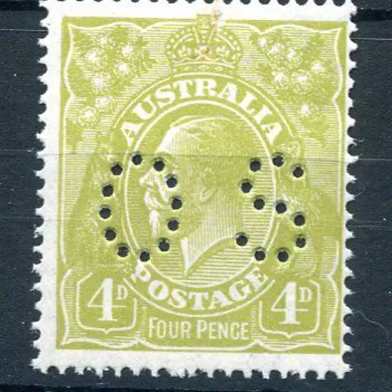 1926 4d greenish-olive KGV, LMW Perf.14 perfined ...
