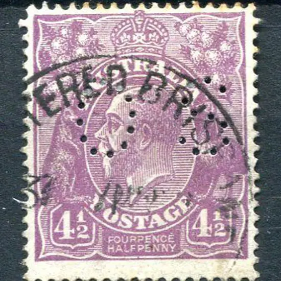 1926 4d violet, SMW, perf 14 with "Retouched left ...