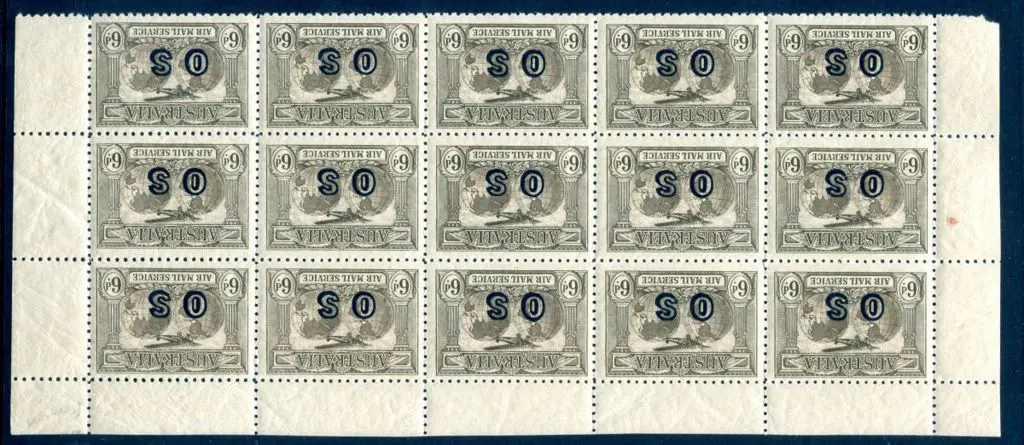 1931 6d brown Kingsford Smith Airmail ovptd "OS" ... Image 1++
