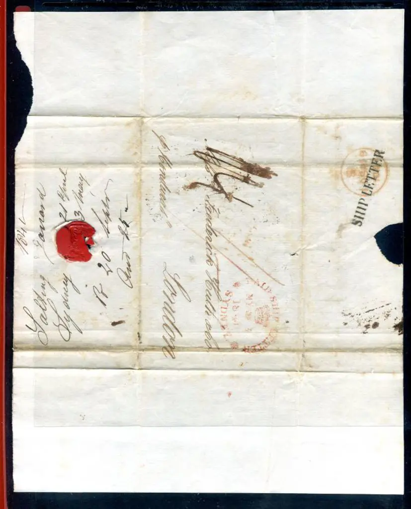 1841 (3rd May) "Paid Ship Letter Sydney" crowned ... Image 1++