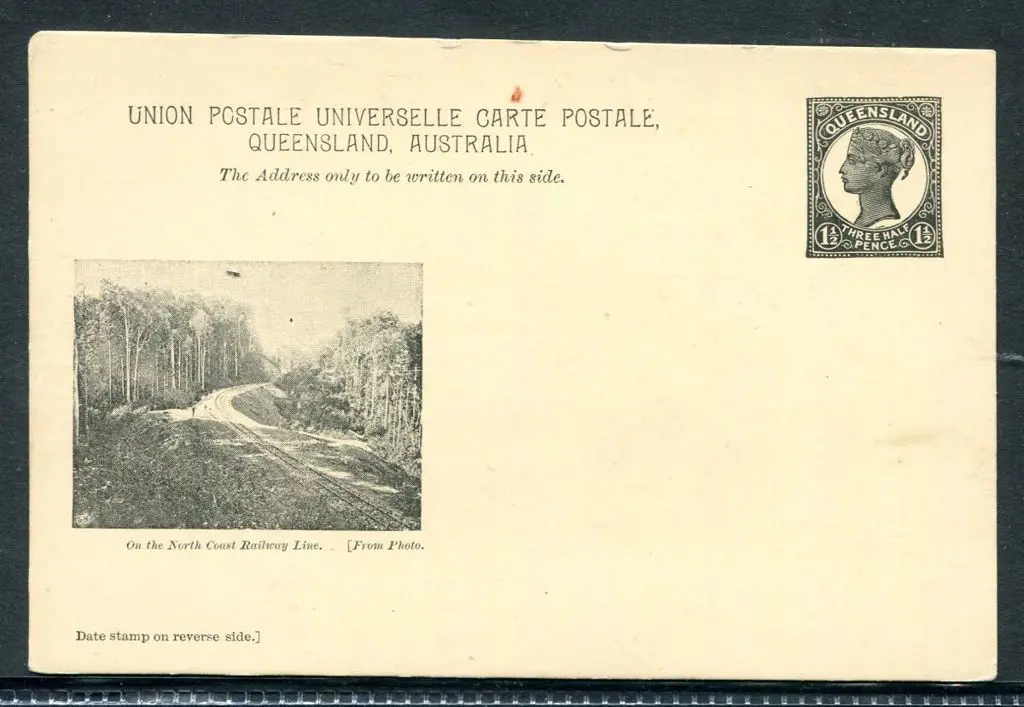 1898 1½d QV "On the North Coast Railway Line" ... Image 1++