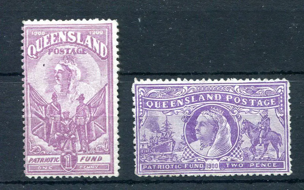 1900 Patriotic Fund pair. MLH with a few natural ... Image 1++