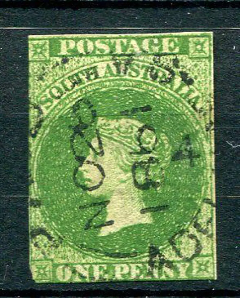 1858 1d deep yellow-green, wmk large star with ... Image 1++