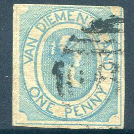 1853 1d blue "Courier" with close to large ...