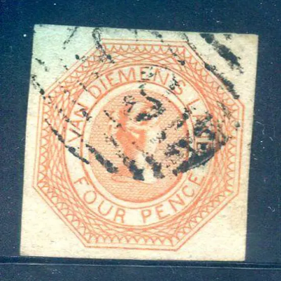 1853 4d bright red-orange "Courier" with 4 large ...