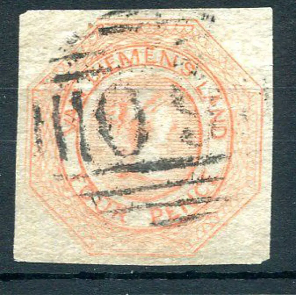 1853 4d red-orange "Courier" from "worn plate" ... Image 1++