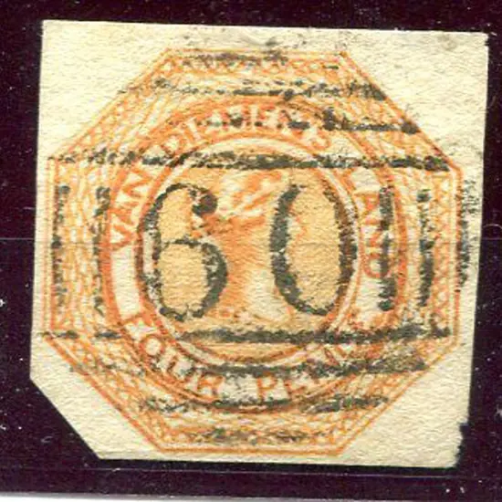 1853 4d red-orange "Courier", plate II second ...
