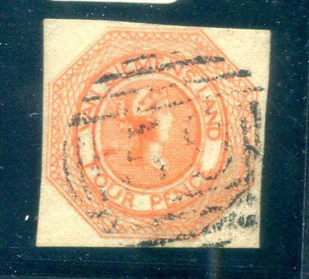 1853 4d bright red-orange, no wmk from plate 1, ... Image 1++