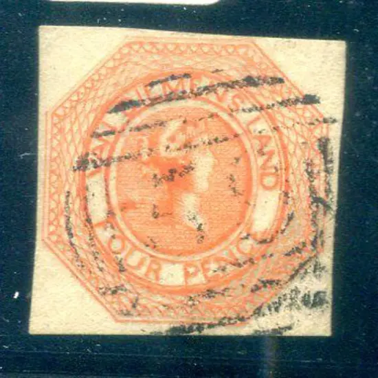 1853 4d bright red-orange, no wmk from plate 1, ...
