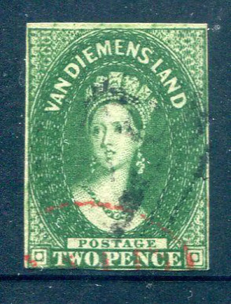 1855 2d green, wmk large star with 3½ margins. ... Image 1++