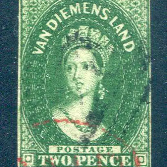 1855 2d green, wmk large star with 3½ margins. ...