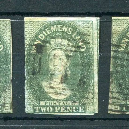 1857/67 2d slate green wmk "2" with close to clear ...