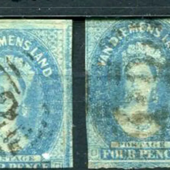 1857/67 4d blue in different shades x 5. All good ...