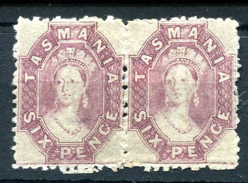 1865/71 6d reddish-mauve pair, perf 12. MLH with ... Image 1++