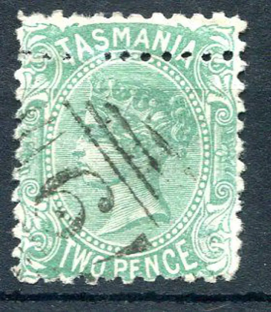 1871/78 2d blue-green with double horizontal perf ... Image 1++