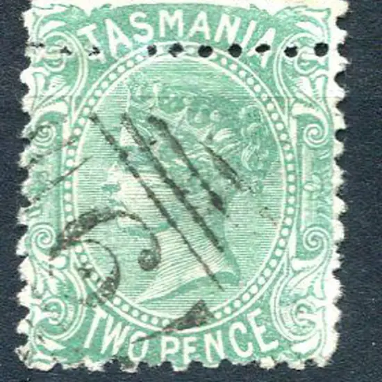 1871/78 2d blue-green with double horizontal perf ...