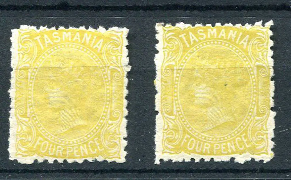 1880/91 4d olive-yellow x 2. MUH & MLH singles ... Image 1++