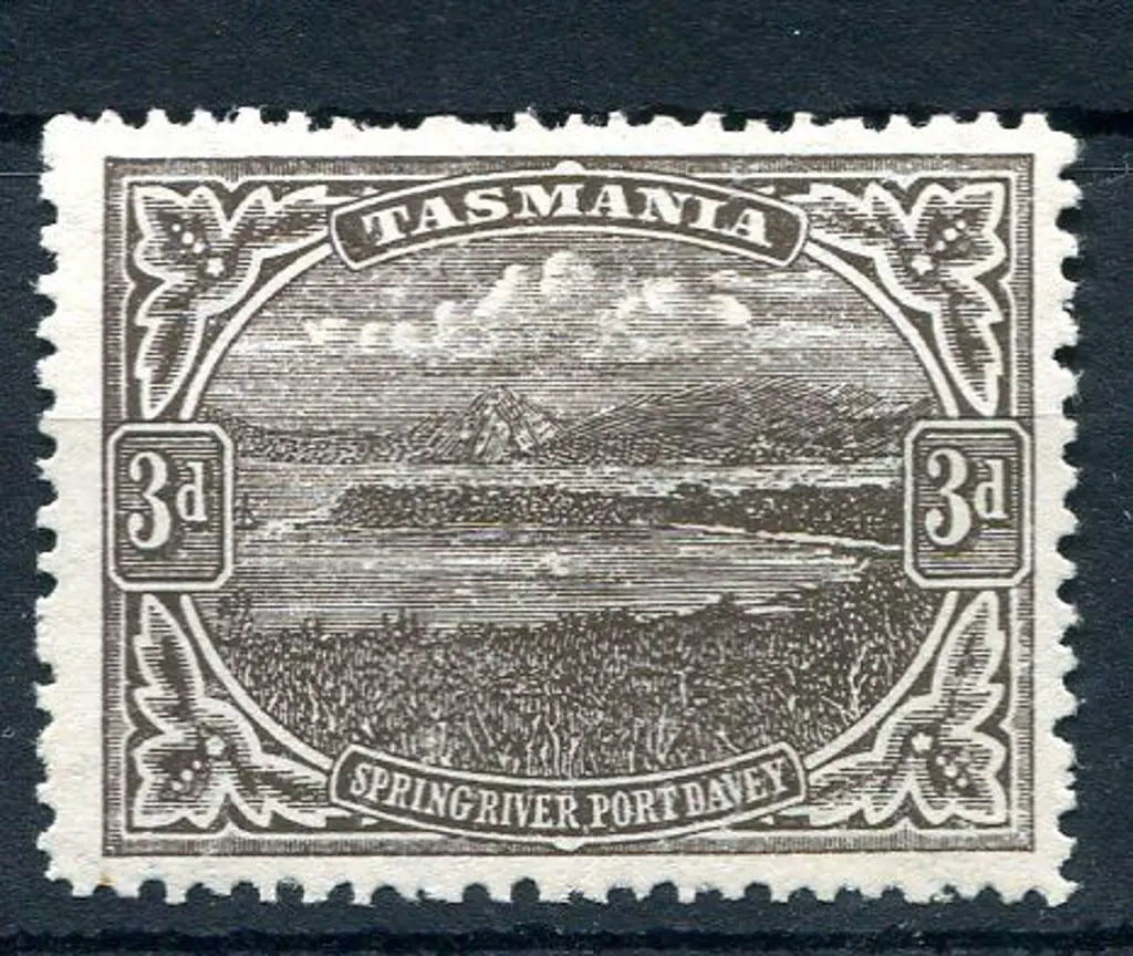 1912 3d brown Port Davey, perf. 12½ on thin paper ... Image 1++