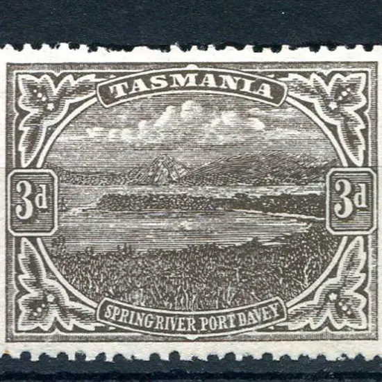 1912 3d brown Port Davey, perf. 12½ on thin paper ...