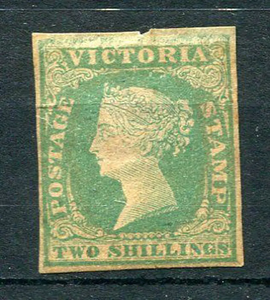 1854/55 2/- dull bluish green on pale yellow ... Image 1++