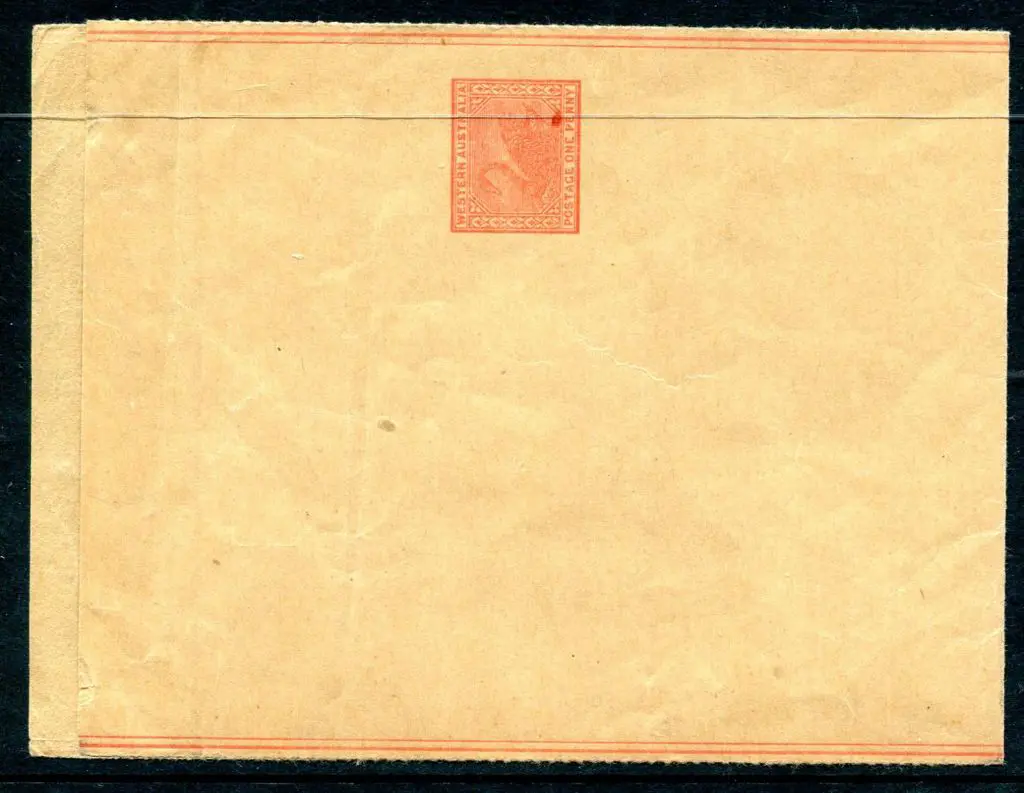 1902 1d red wrapper with double line, line ... Image 1++