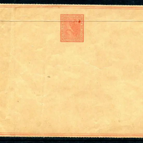 1902 1d red wrapper with double line, line ...