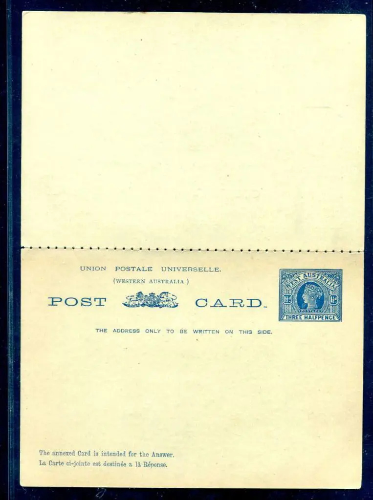 1902 1½d & 1½d blue-green stock Reply Card (RPC2). ... Image 1++