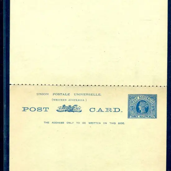 1902 1½d & 1½d blue-green stock Reply Card (RPC2). ...
