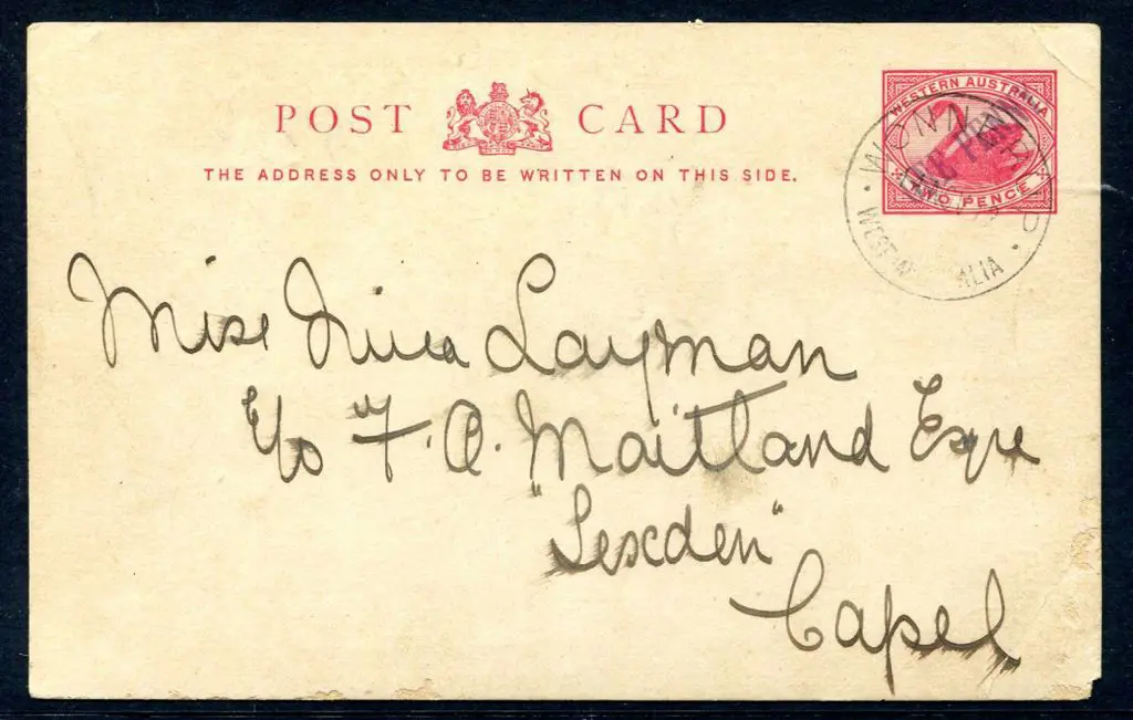 1912 "ONE PENNY" surcharge on 2d red Postcard ... Image 1++