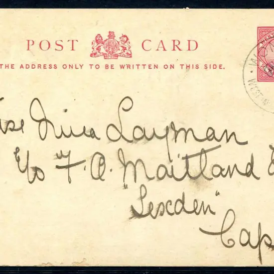 1912 "ONE PENNY" surcharge on 2d red Postcard ...