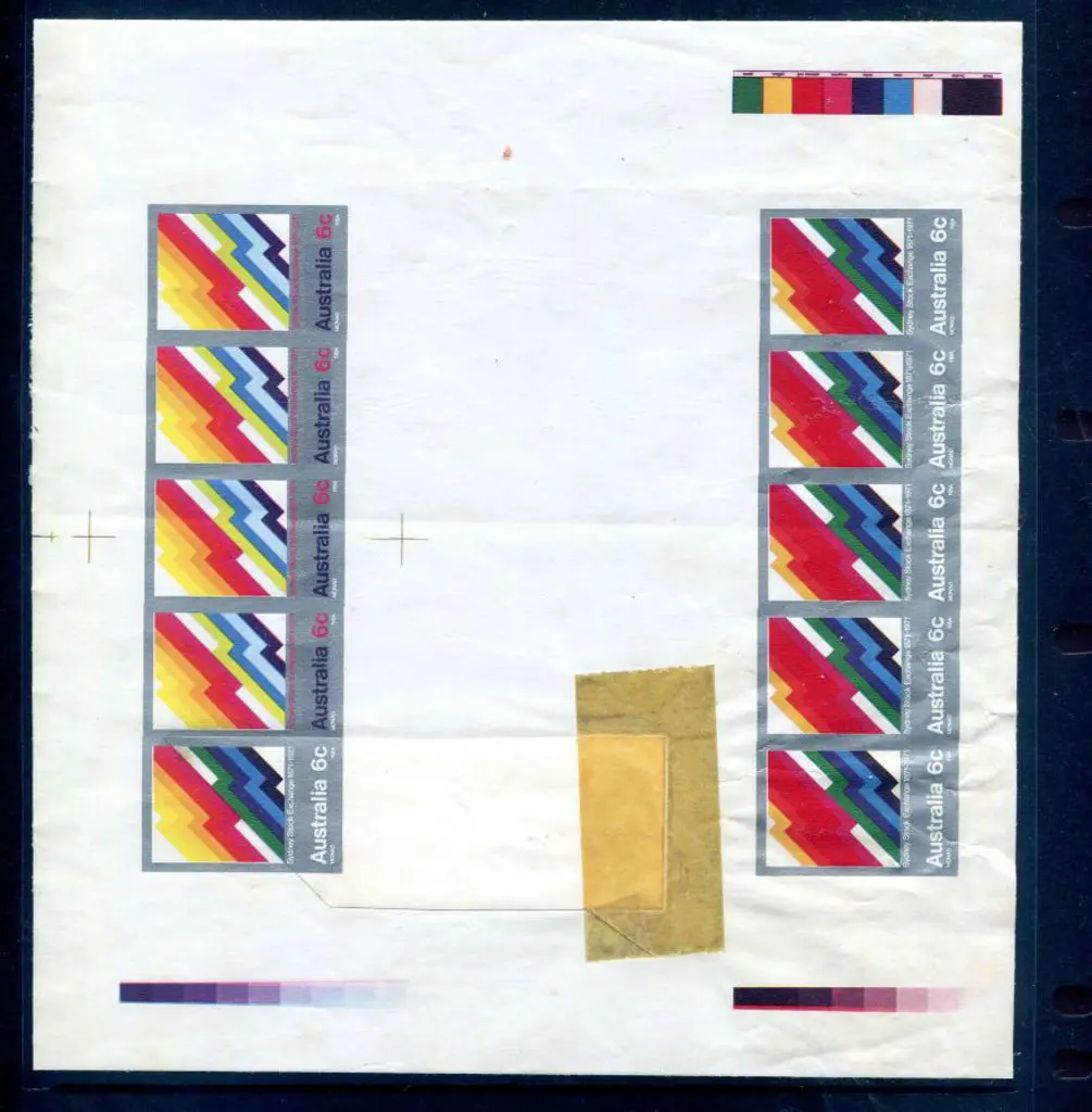 1971 6c Stock Exchange proof sheet with 10 ... Image 1++