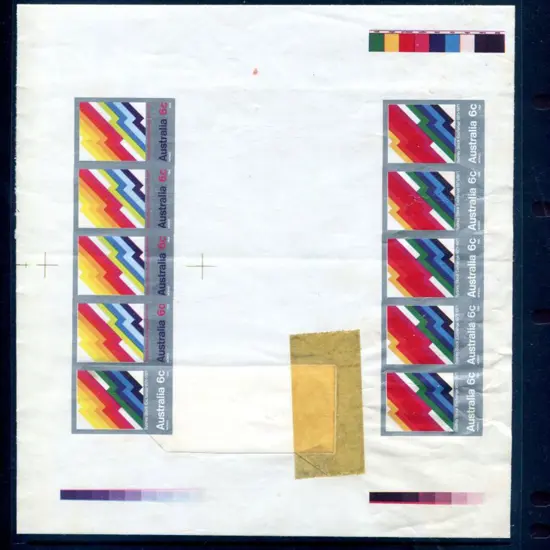 1971 6c Stock Exchange proof sheet with 10 ...