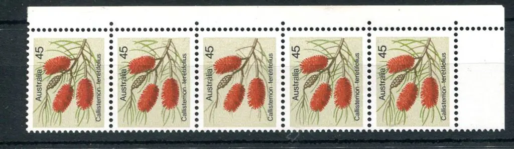 1975 45¢ Wildflower right marginal vertical strip ... Image 1++